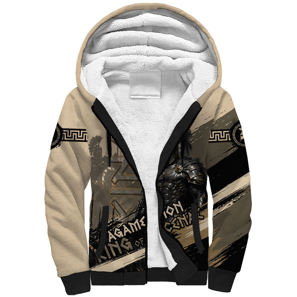 Agamemnon King Of Mycenae Sherpa Hoodie Ancient Greek Warrior Armor Classic Mythology