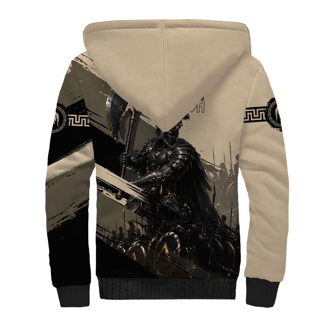 Agamemnon King Of Mycenae Sherpa Hoodie Ancient Greek Warrior Armor Classic Mythology