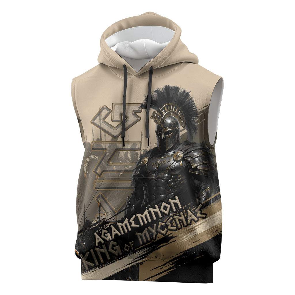 Agamemnon King Of Mycenae Sleeveless Hoodie Ancient Greek Warrior Armor Classic Mythology