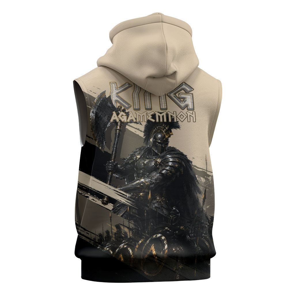 Agamemnon King Of Mycenae Sleeveless Hoodie Ancient Greek Warrior Armor Classic Mythology