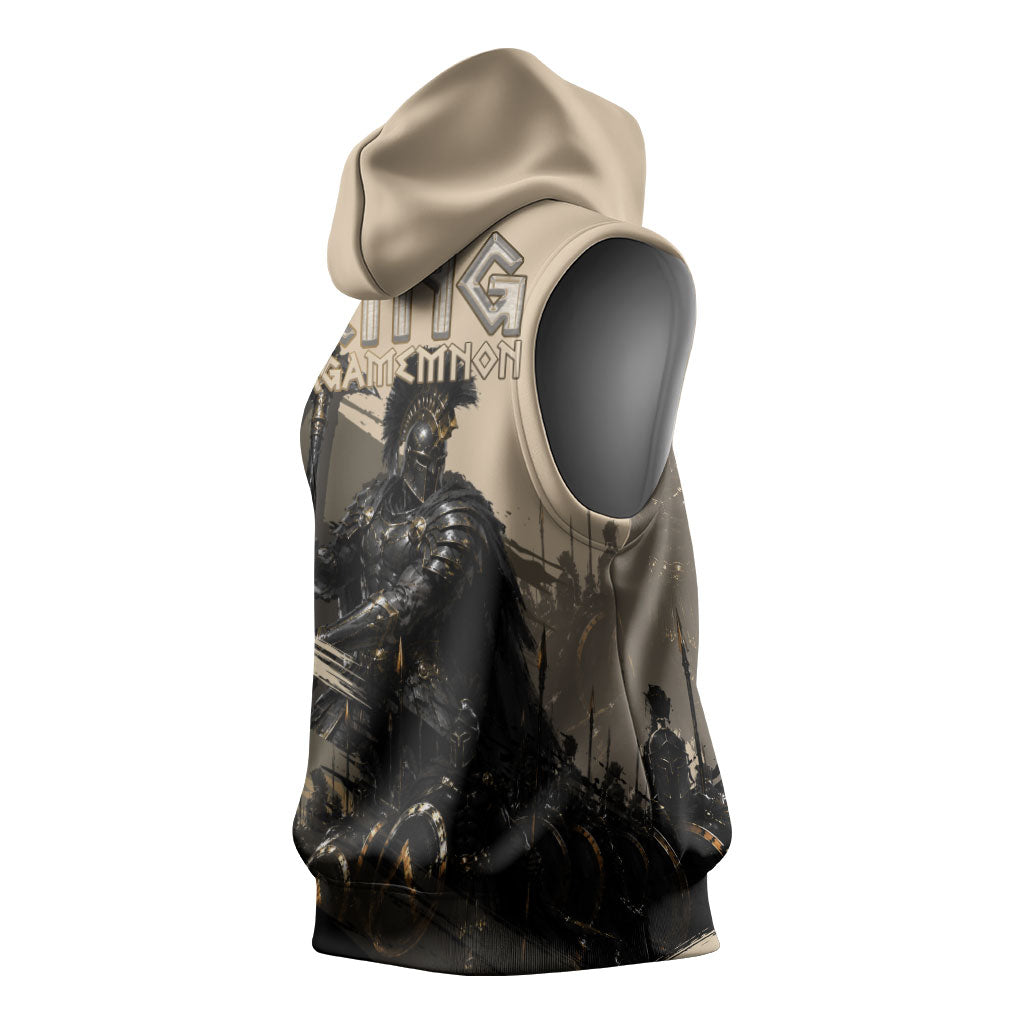 Agamemnon King Of Mycenae Sleeveless Hoodie Ancient Greek Warrior Armor Classic Mythology