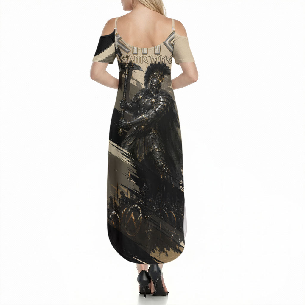 Agamemnon King Of Mycenae Summer Maxi Dress Ancient Greek Warrior Armor Classic Mythology