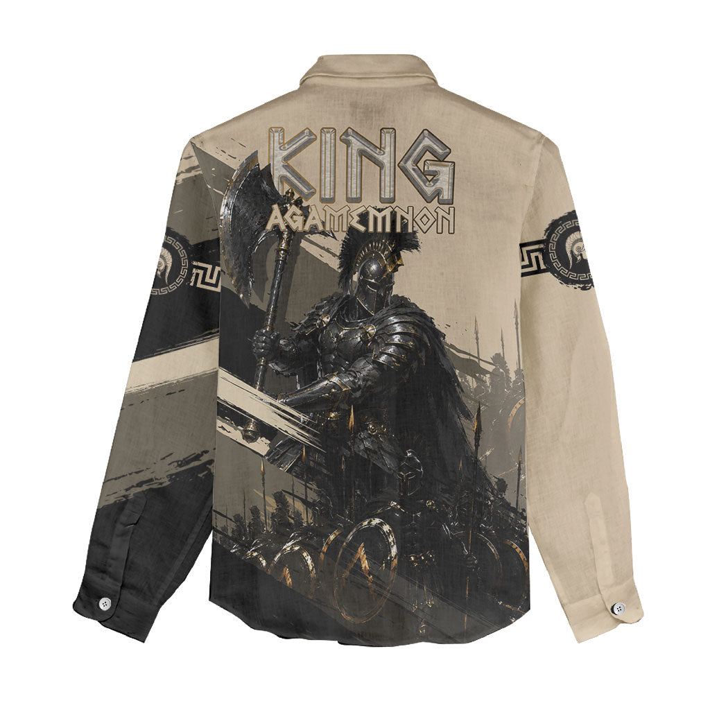 Agamemnon King Of Mycenae Women Casual Shirt Ancient Greek Warrior Armor Classic Mythology