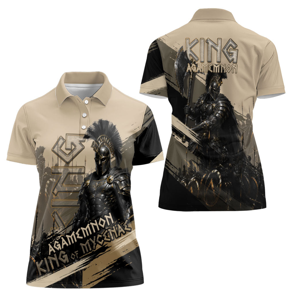 Agamemnon King Of Mycenae Women Polo Shirt Ancient Greek Warrior Armor Classic Mythology