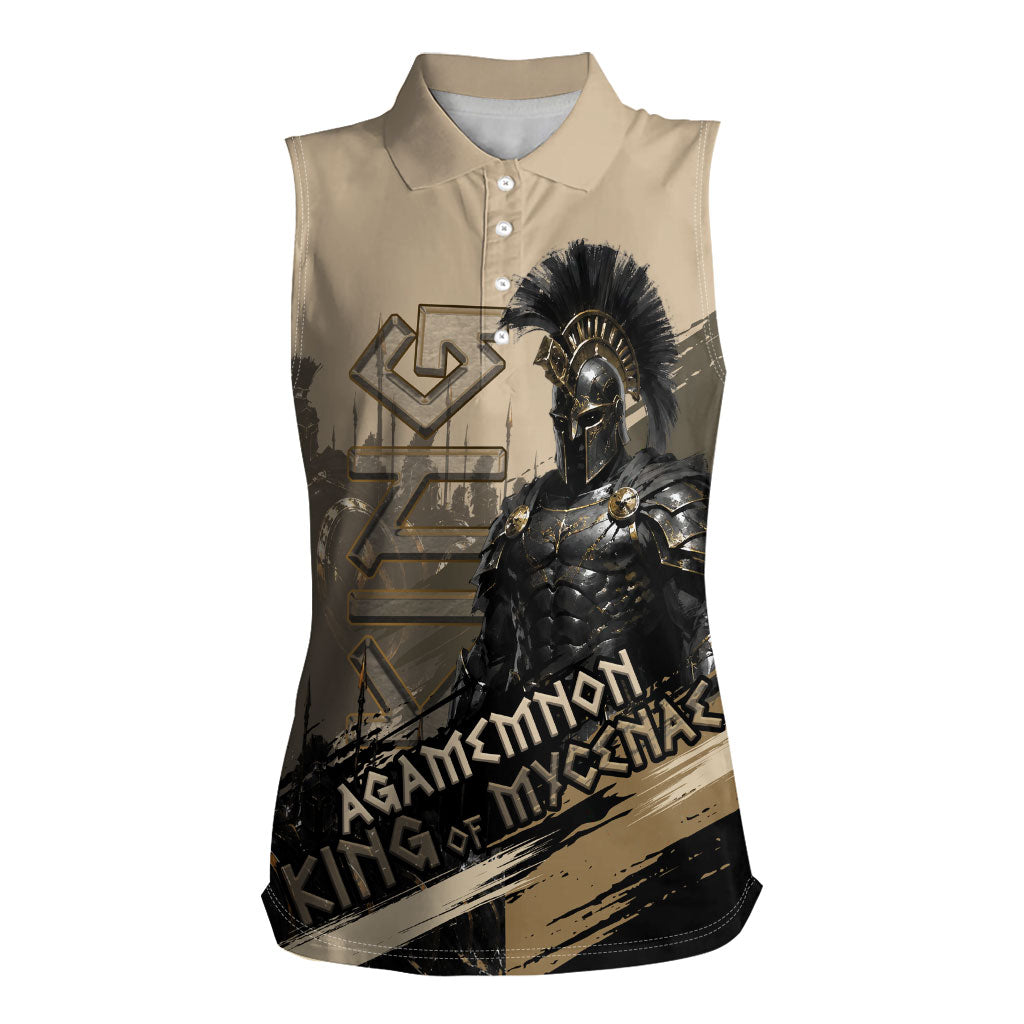 Agamemnon King Of Mycenae Women Sleeveless Polo Shirt Ancient Greek Warrior Armor Classic Mythology