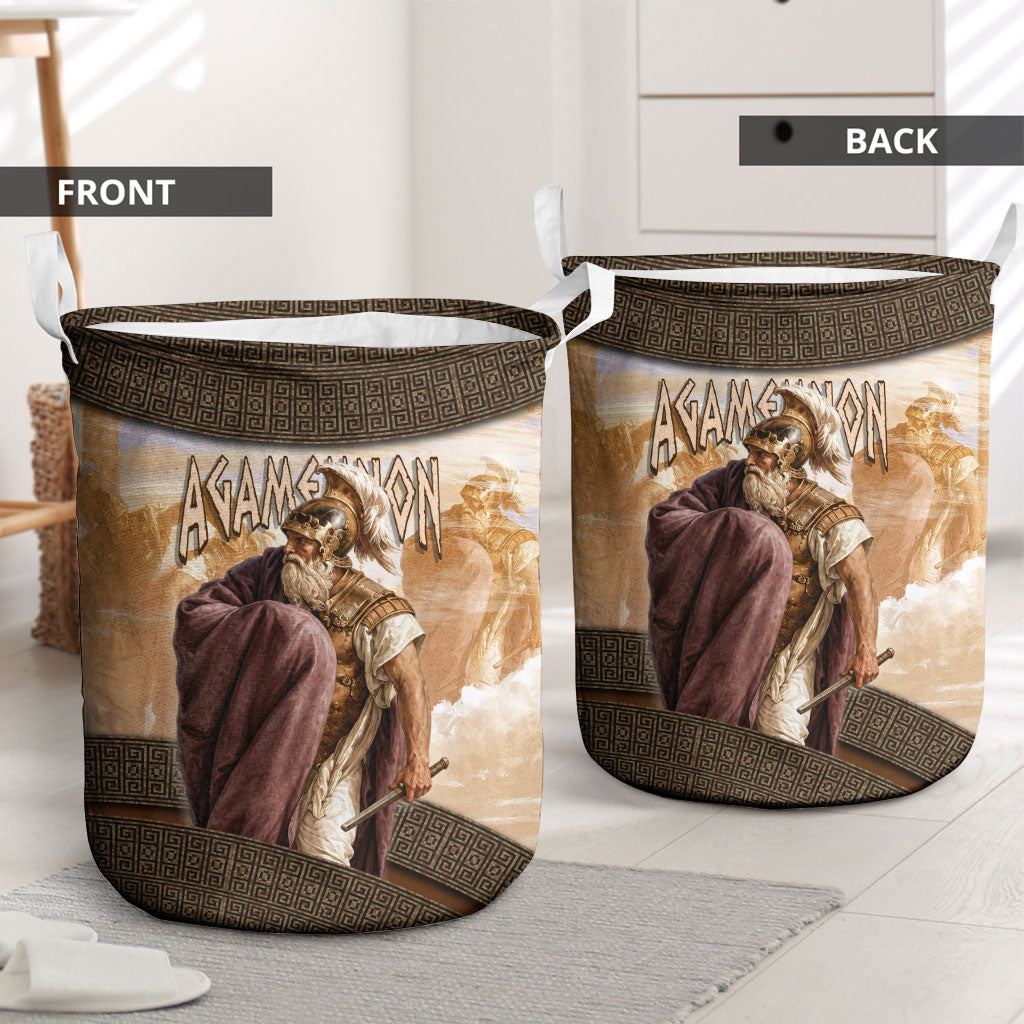King Of Mycenae Agamemnon Laundry Basket Ancient Greek Mythology Classic Warrior Painting