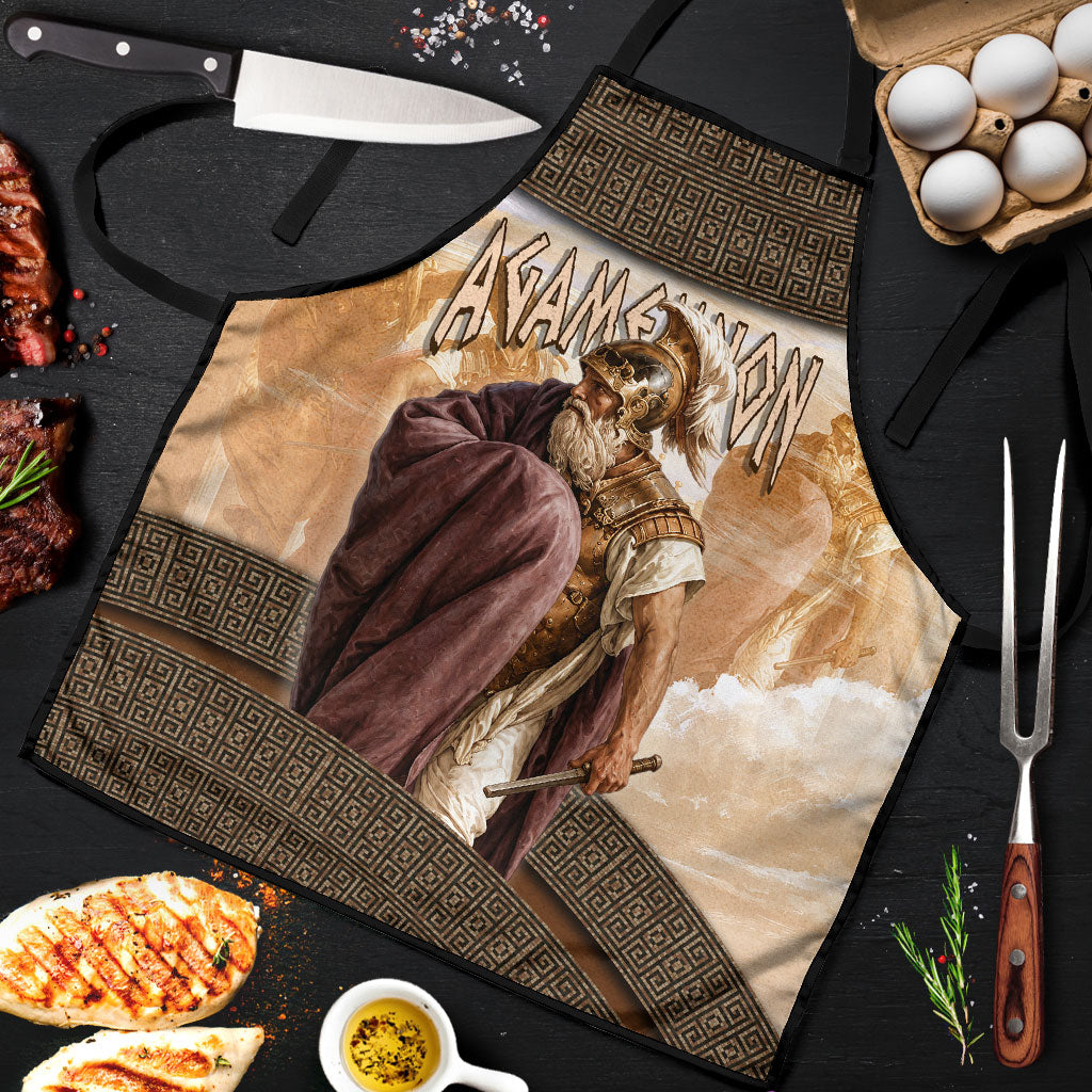 King Of Mycenae Agamemnon Apron Ancient Greek Mythology Classic Warrior Painting