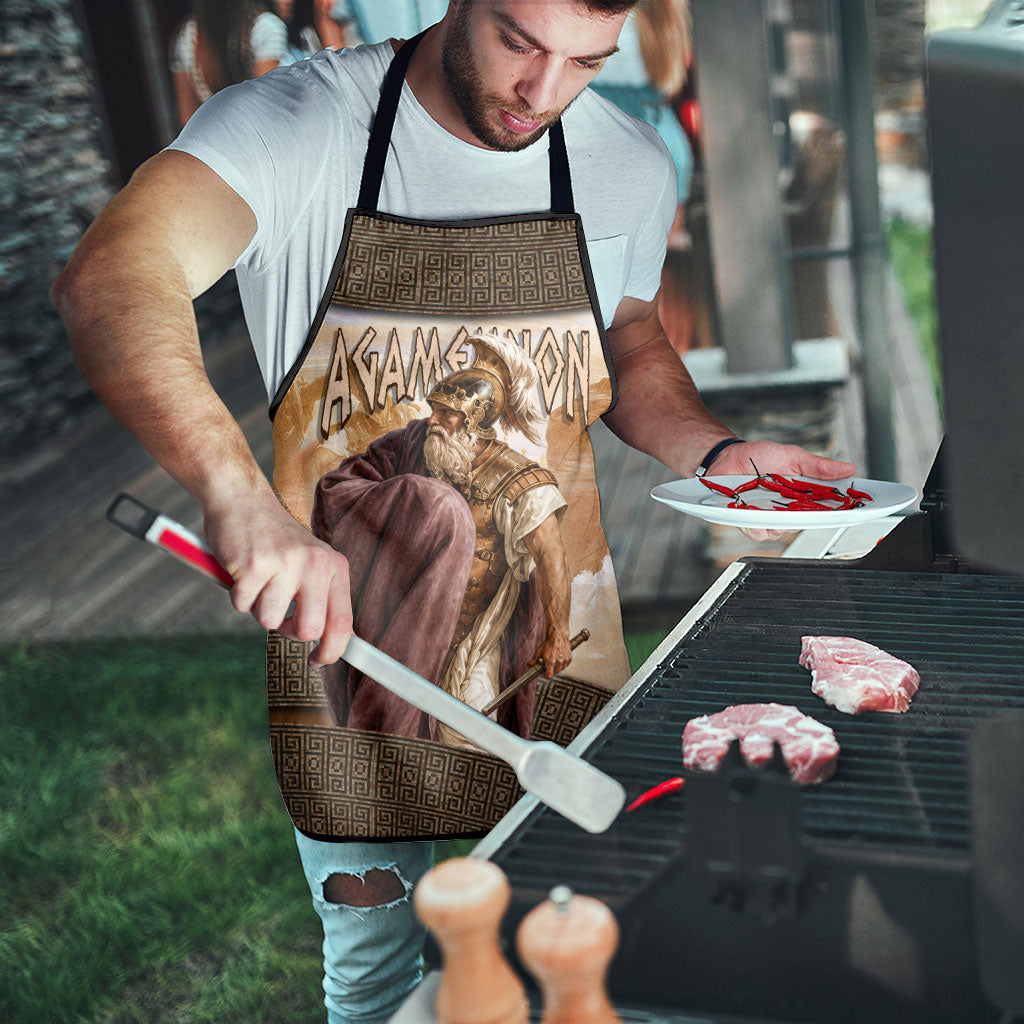 King Of Mycenae Agamemnon Apron Ancient Greek Mythology Classic Warrior Painting