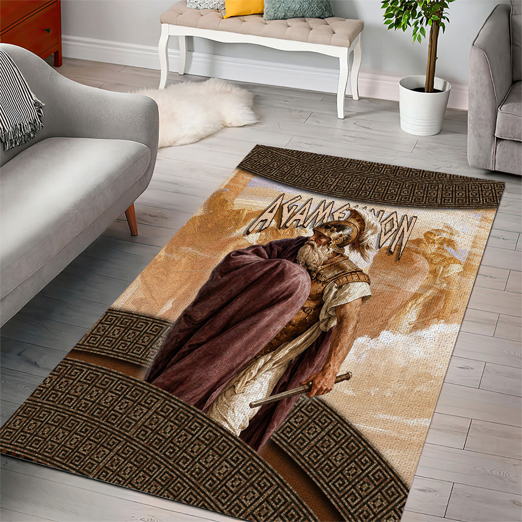 King Of Mycenae Agamemnon Area Rug Ancient Greek Mythology Classic Warrior Painting