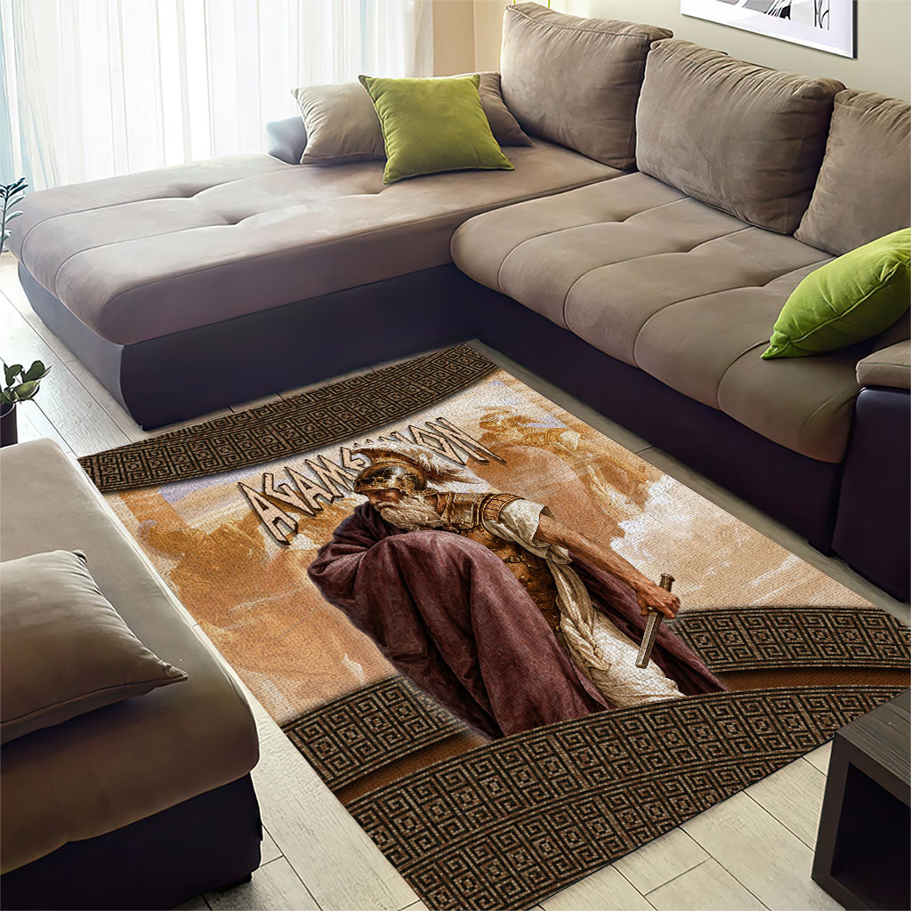King Of Mycenae Agamemnon Area Rug Ancient Greek Mythology Classic Warrior Painting