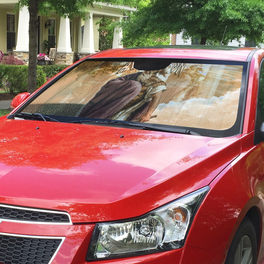 King Of Mycenae Agamemnon Auto Sun Shade Ancient Greek Mythology Classic Warrior Painting