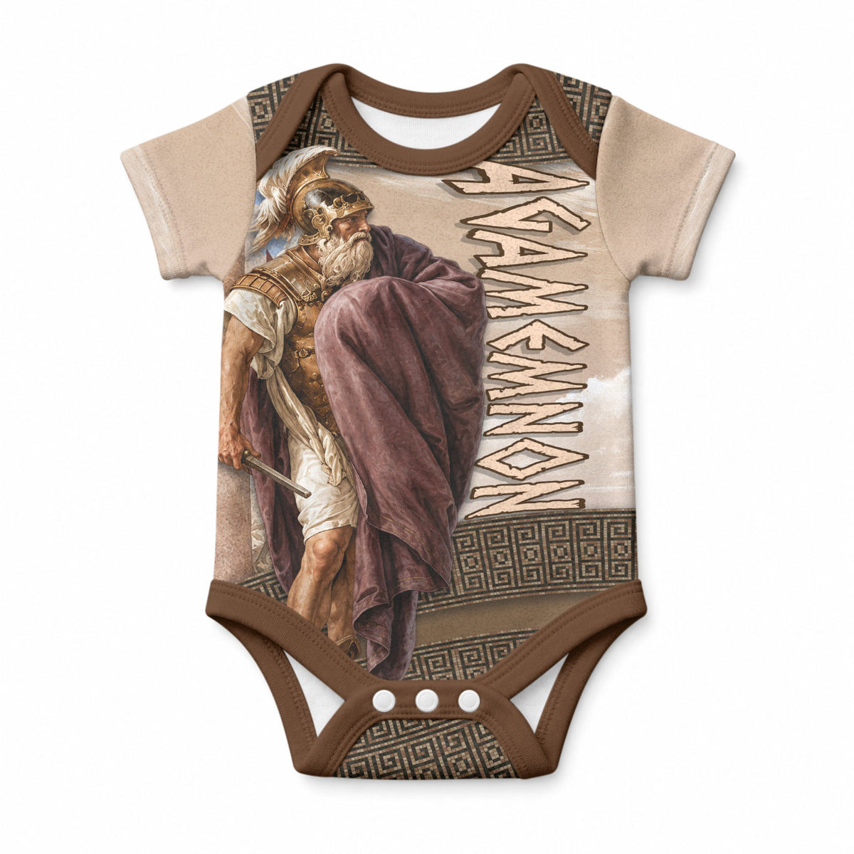 King Of Mycenae Agamemnon Baby Onesie Ancient Greek Mythology Classic Warrior Painting