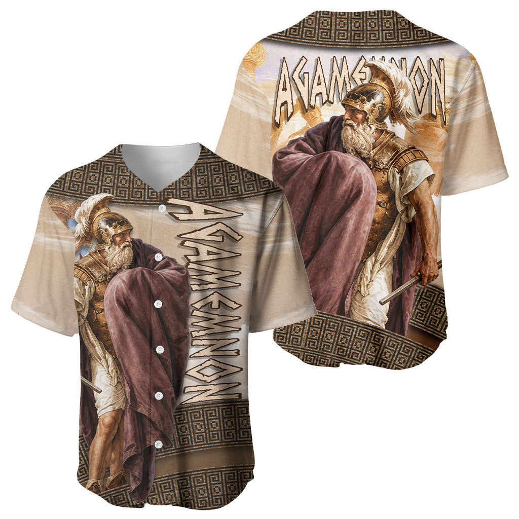 King Of Mycenae Agamemnon Baseball Jersey Ancient Greek Mythology Classic Warrior Painting