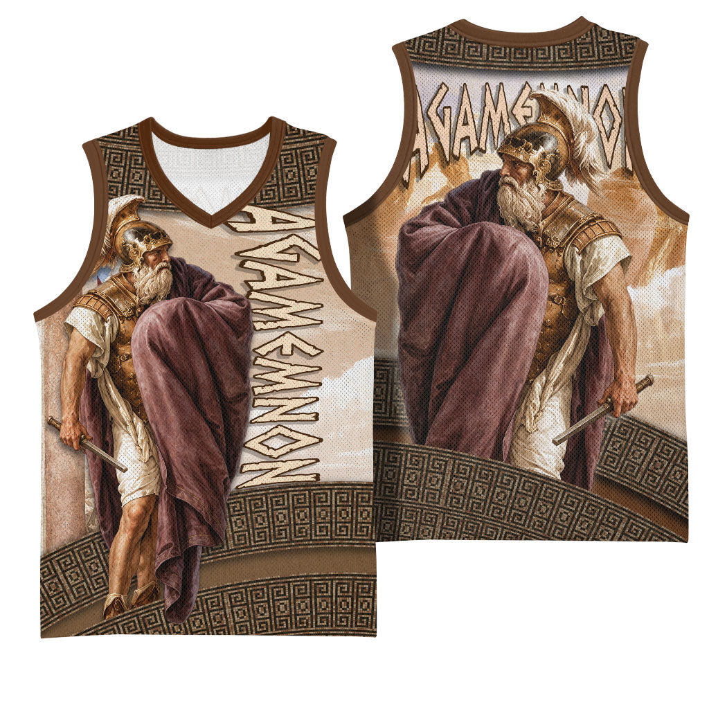 King Of Mycenae Agamemnon Basketball Jersey Ancient Greek Mythology Classic Warrior Painting