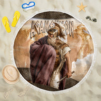 King Of Mycenae Agamemnon Beach Blanket Ancient Greek Mythology Classic Warrior Painting