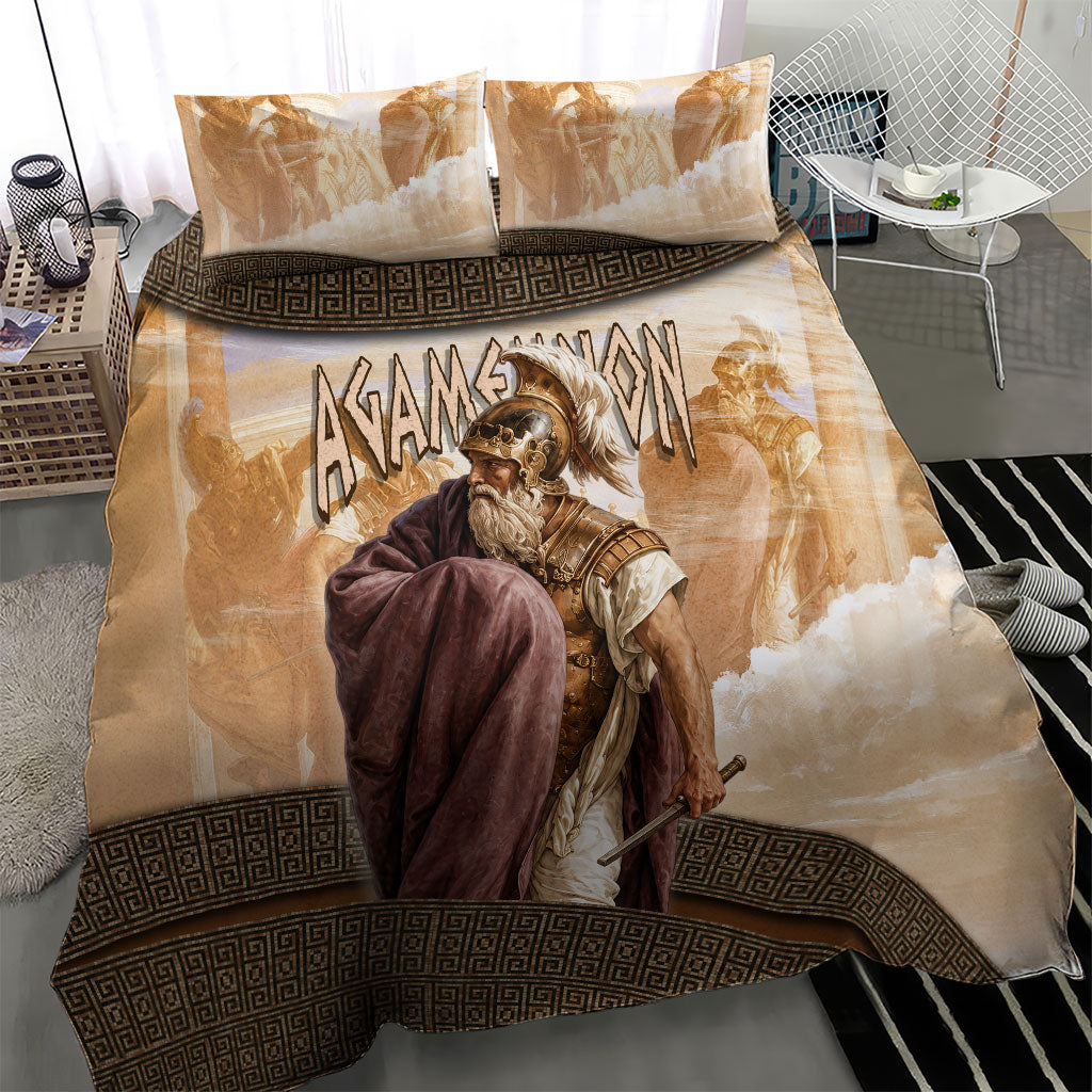King Of Mycenae Agamemnon Bedding Set Ancient Greek Mythology Classic Warrior Painting