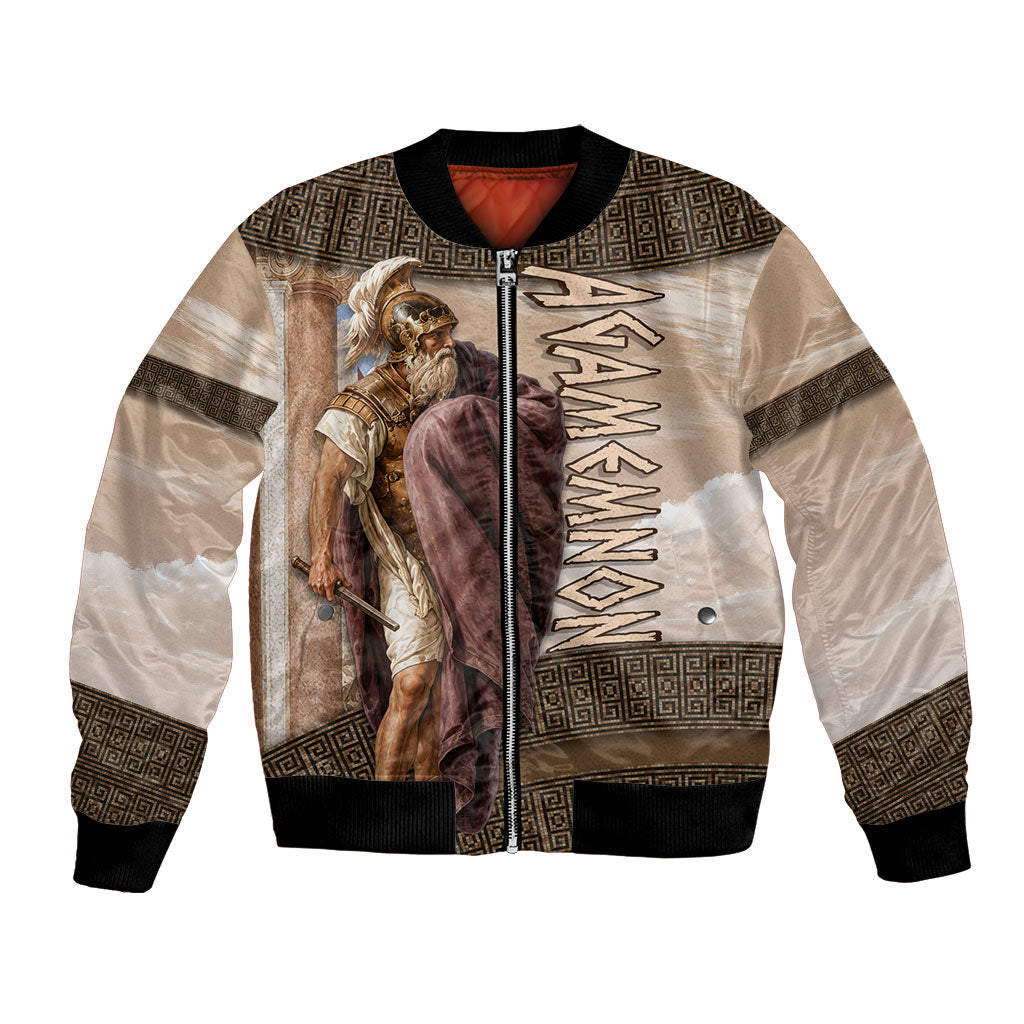King Of Mycenae Agamemnon Bomber Jacket Ancient Greek Mythology Classic Warrior Painting