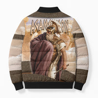 King Of Mycenae Agamemnon Bomber Puffer Jacket Ancient Greek Mythology Classic Warrior Painting