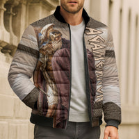 King Of Mycenae Agamemnon Bomber Puffer Jacket Ancient Greek Mythology Classic Warrior Painting