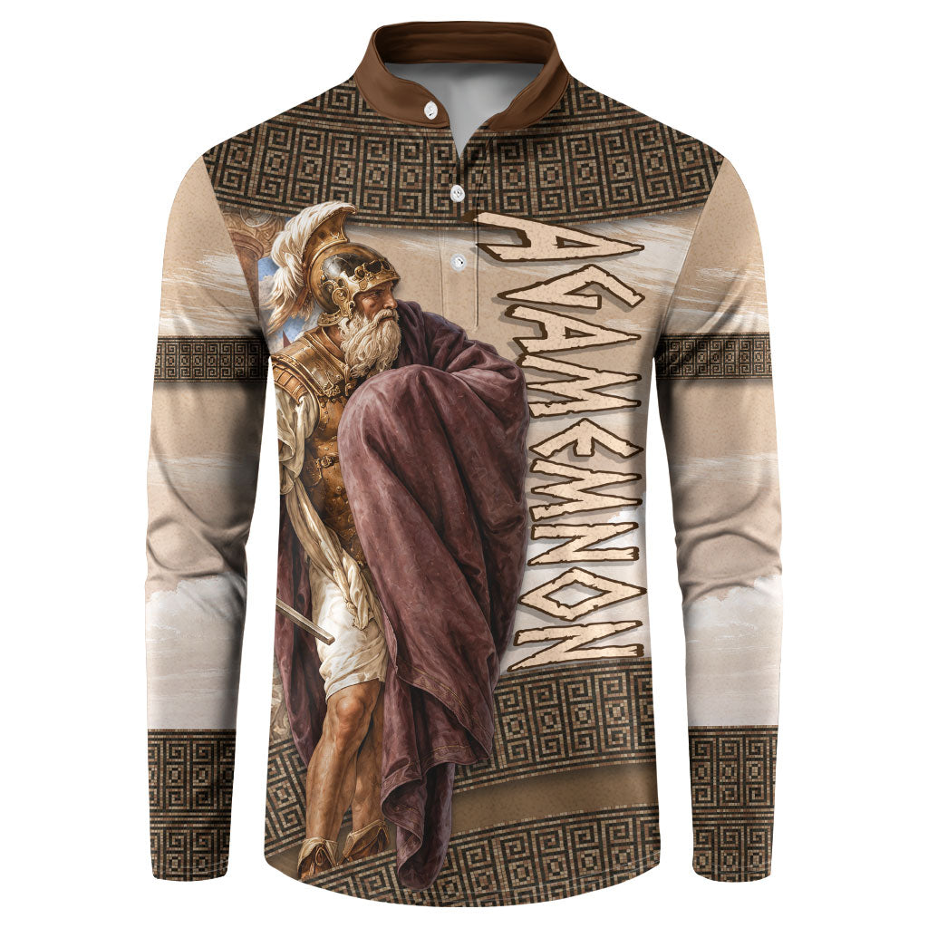 King Of Mycenae Agamemnon Button Sweatshirt Ancient Greek Mythology Classic Warrior Painting