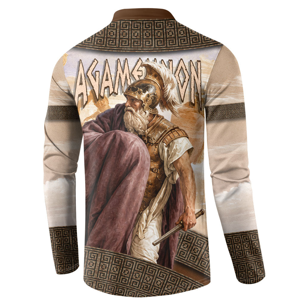 King Of Mycenae Agamemnon Button Sweatshirt Ancient Greek Mythology Classic Warrior Painting