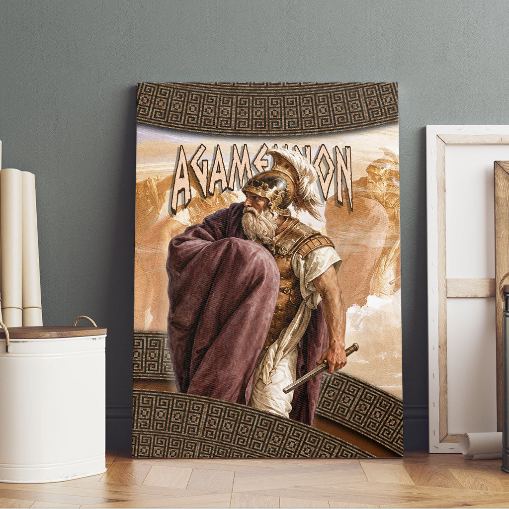 King Of Mycenae Agamemnon Canvas Wall Art Ancient Greek Mythology Classic Warrior Painting