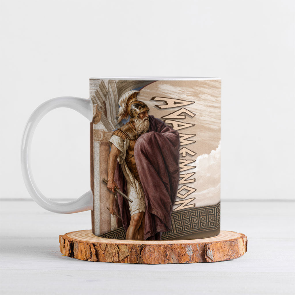 King Of Mycenae Agamemnon Ceramic Mug Ancient Greek Mythology Classic Warrior Painting