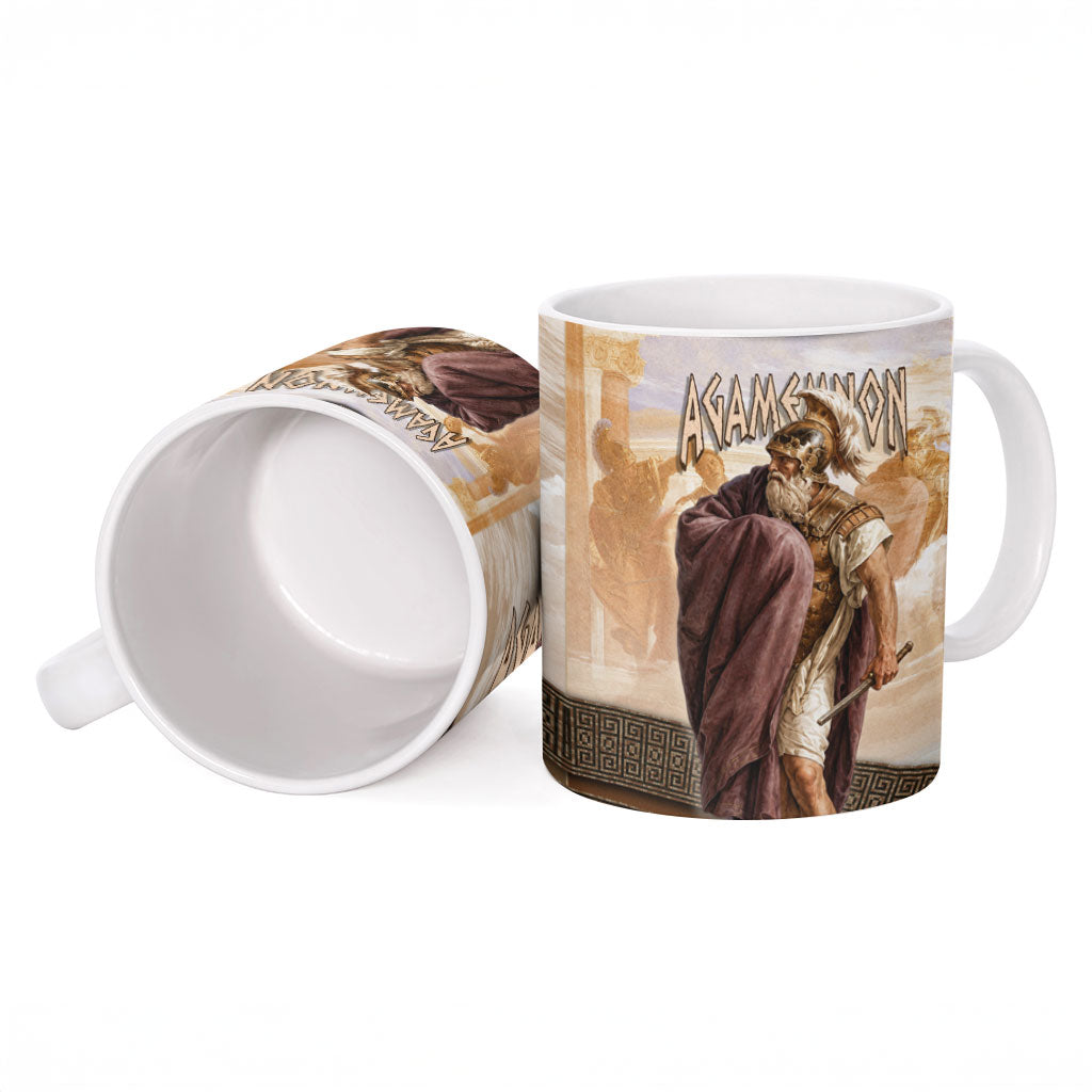 King Of Mycenae Agamemnon Ceramic Mug Ancient Greek Mythology Classic Warrior Painting
