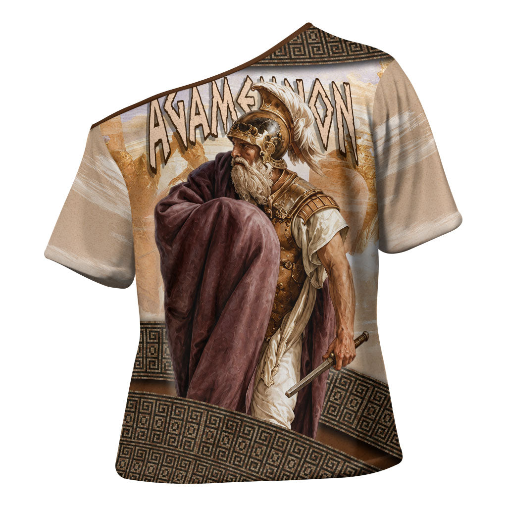 King Of Mycenae Agamemnon Cross Shoulder Shirt Ancient Greek Mythology Classic Warrior Painting