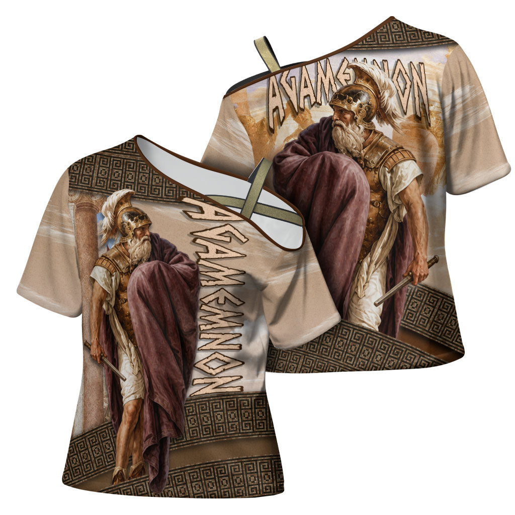 King Of Mycenae Agamemnon Cross Shoulder Shirt Ancient Greek Mythology Classic Warrior Painting