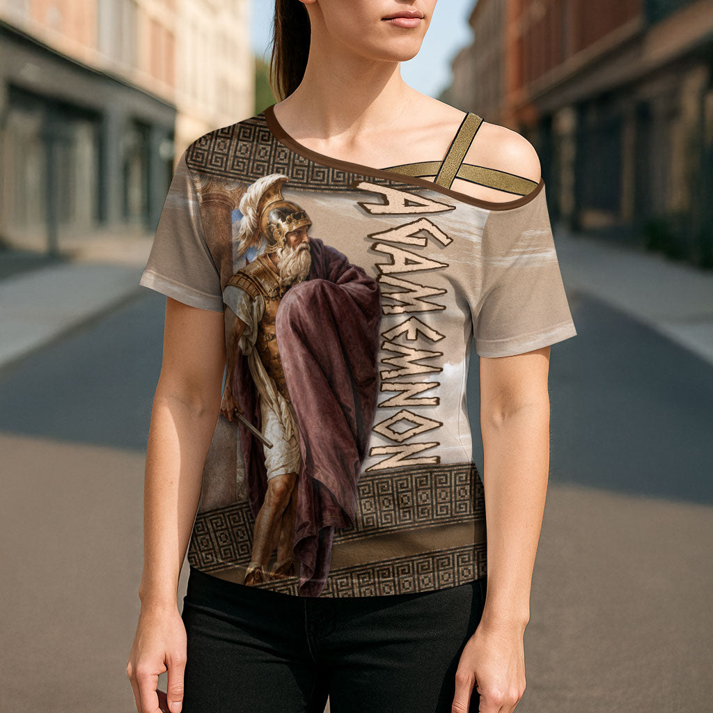 King Of Mycenae Agamemnon Cross Shoulder Shirt Ancient Greek Mythology Classic Warrior Painting