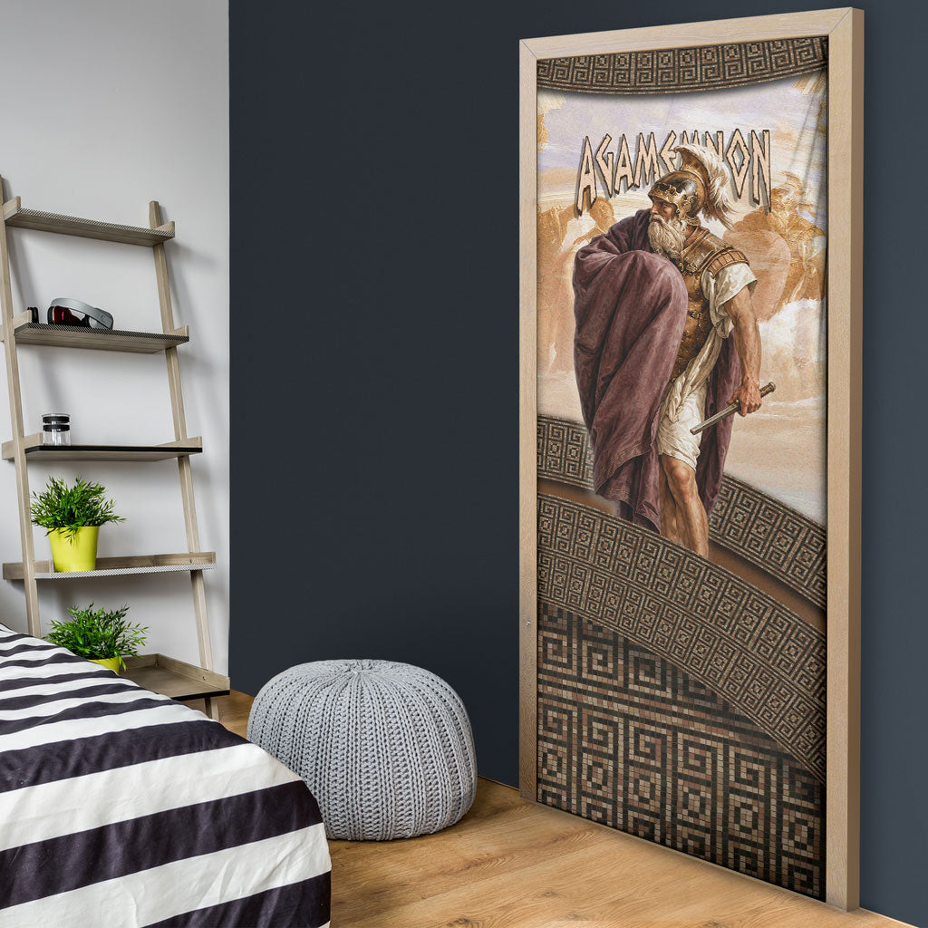 King Of Mycenae Agamemnon Door Cover Ancient Greek Mythology Classic Warrior Painting