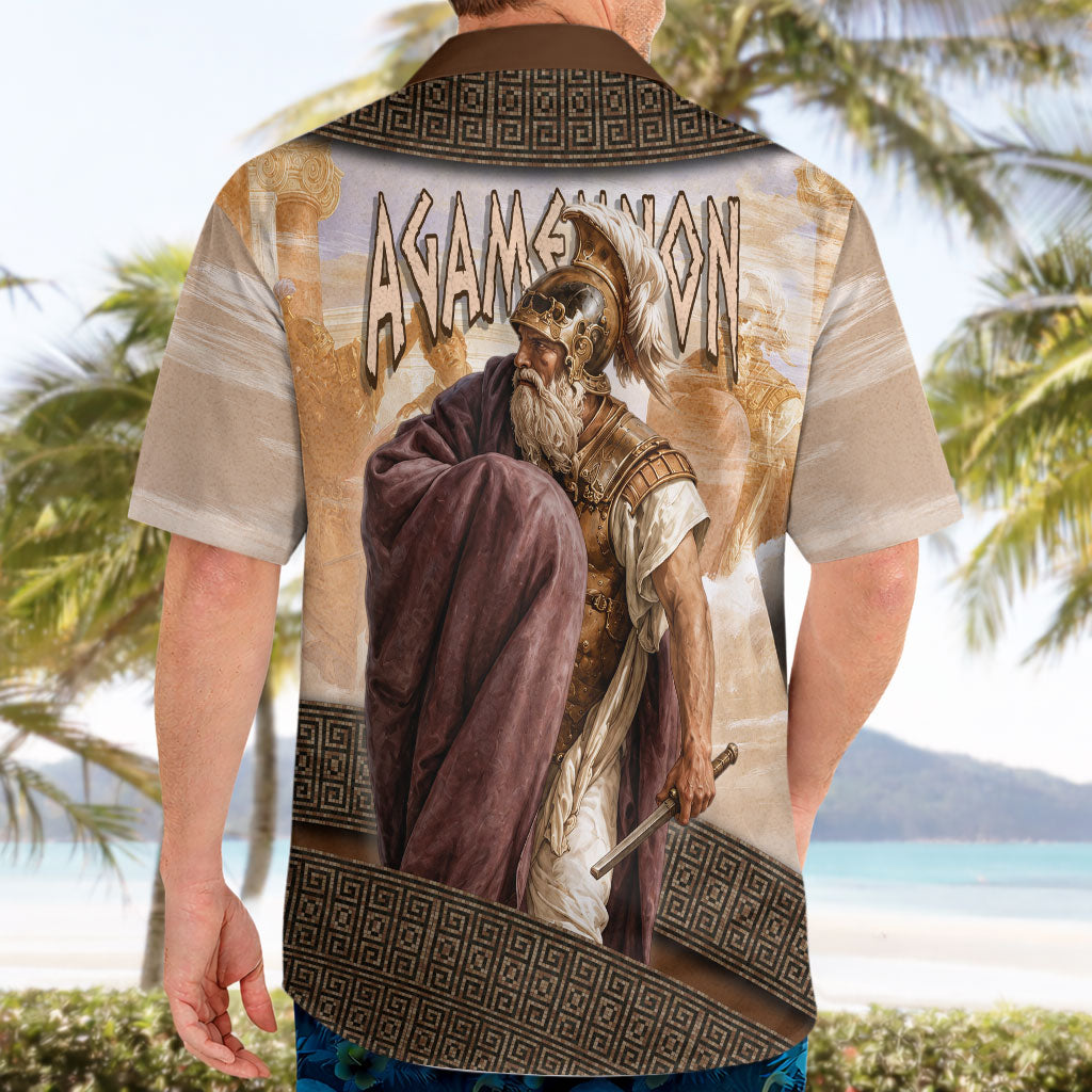 King Of Mycenae Agamemnon Hawaiian Shirt Ancient Greek Mythology Classic Warrior Painting