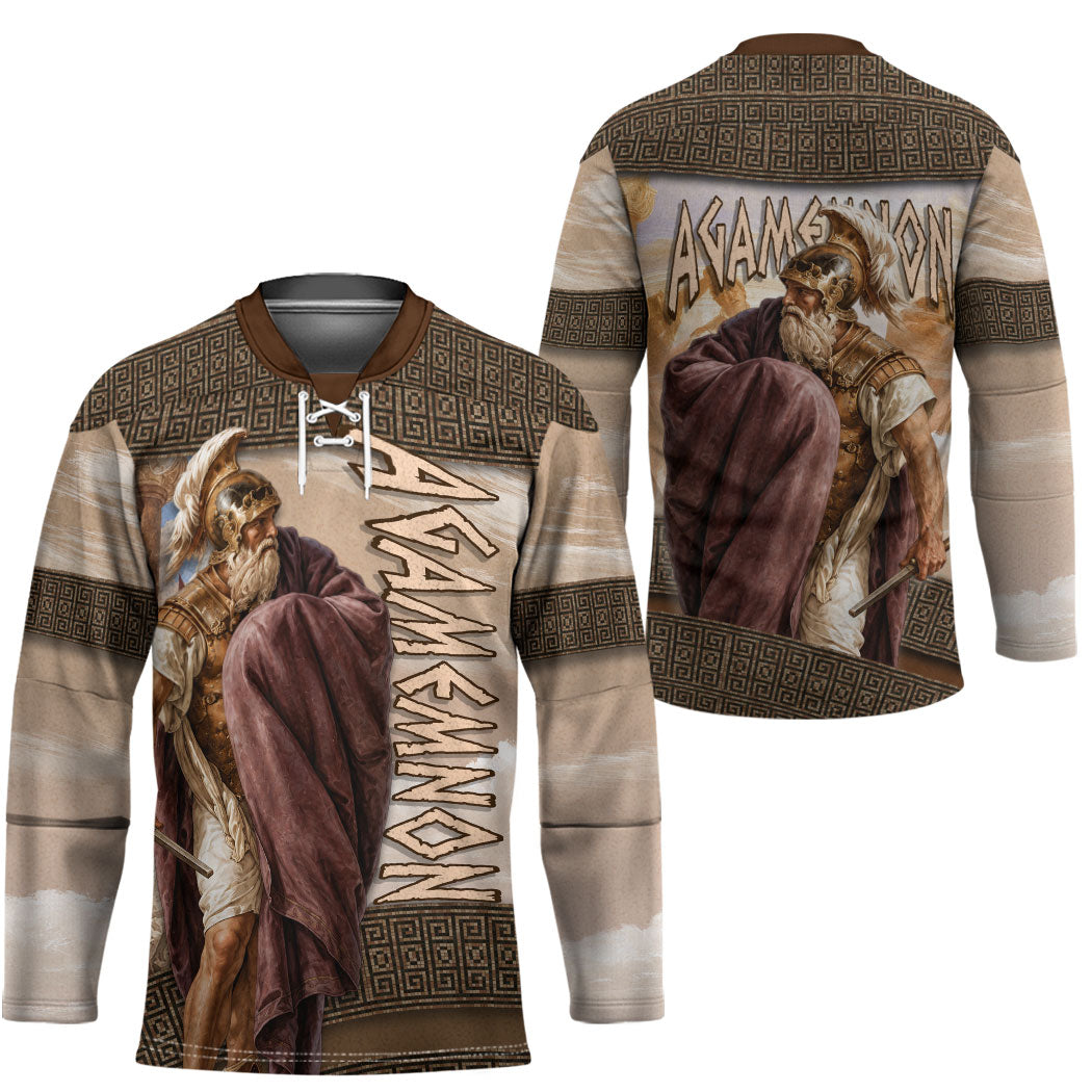 King Of Mycenae Agamemnon Hockey Jersey Ancient Greek Mythology Classic Warrior Painting