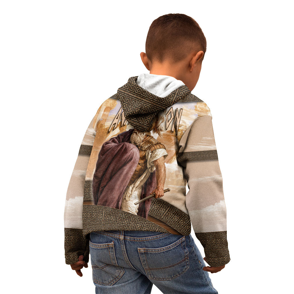King Of Mycenae Agamemnon Kid Hoodie Ancient Greek Mythology Classic Warrior Painting