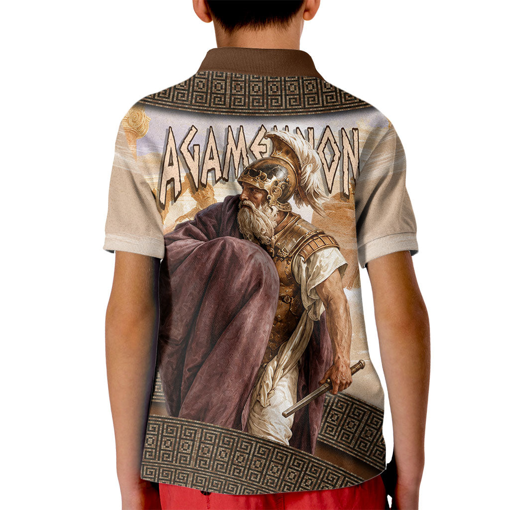 King Of Mycenae Agamemnon Kid Polo Shirt Ancient Greek Mythology Classic Warrior Painting
