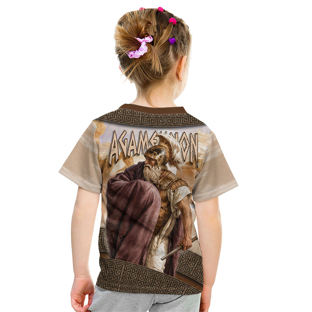 King Of Mycenae Agamemnon Kid T Shirt Ancient Greek Mythology Classic Warrior Painting