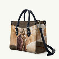 King Of Mycenae Agamemnon Leather Bag Ancient Greek Mythology Classic Warrior Painting