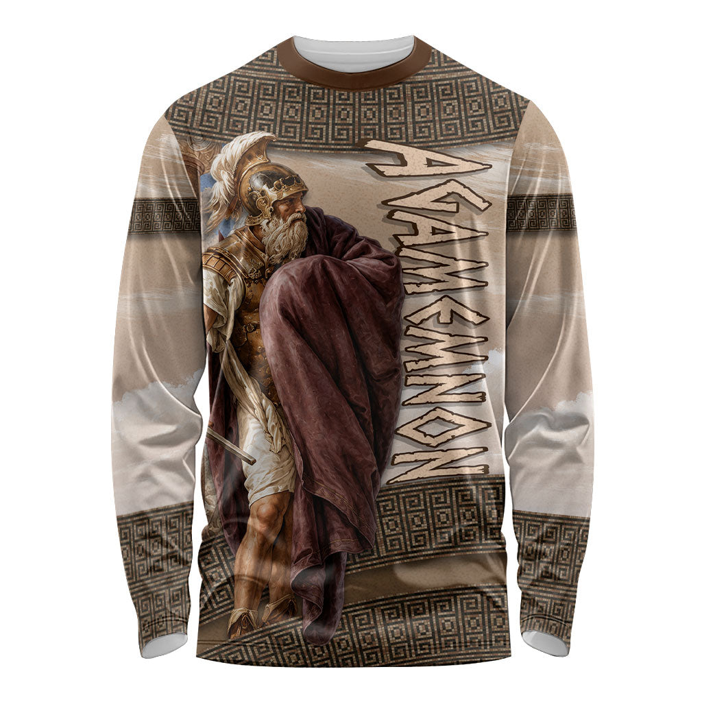King Of Mycenae Agamemnon Long Sleeve Shirt Ancient Greek Mythology Classic Warrior Painting
