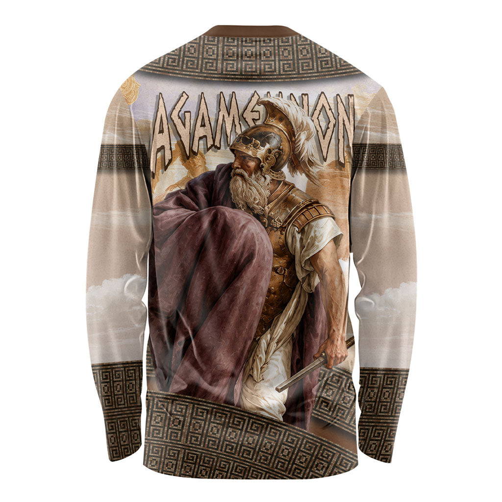 King Of Mycenae Agamemnon Long Sleeve Shirt Ancient Greek Mythology Classic Warrior Painting