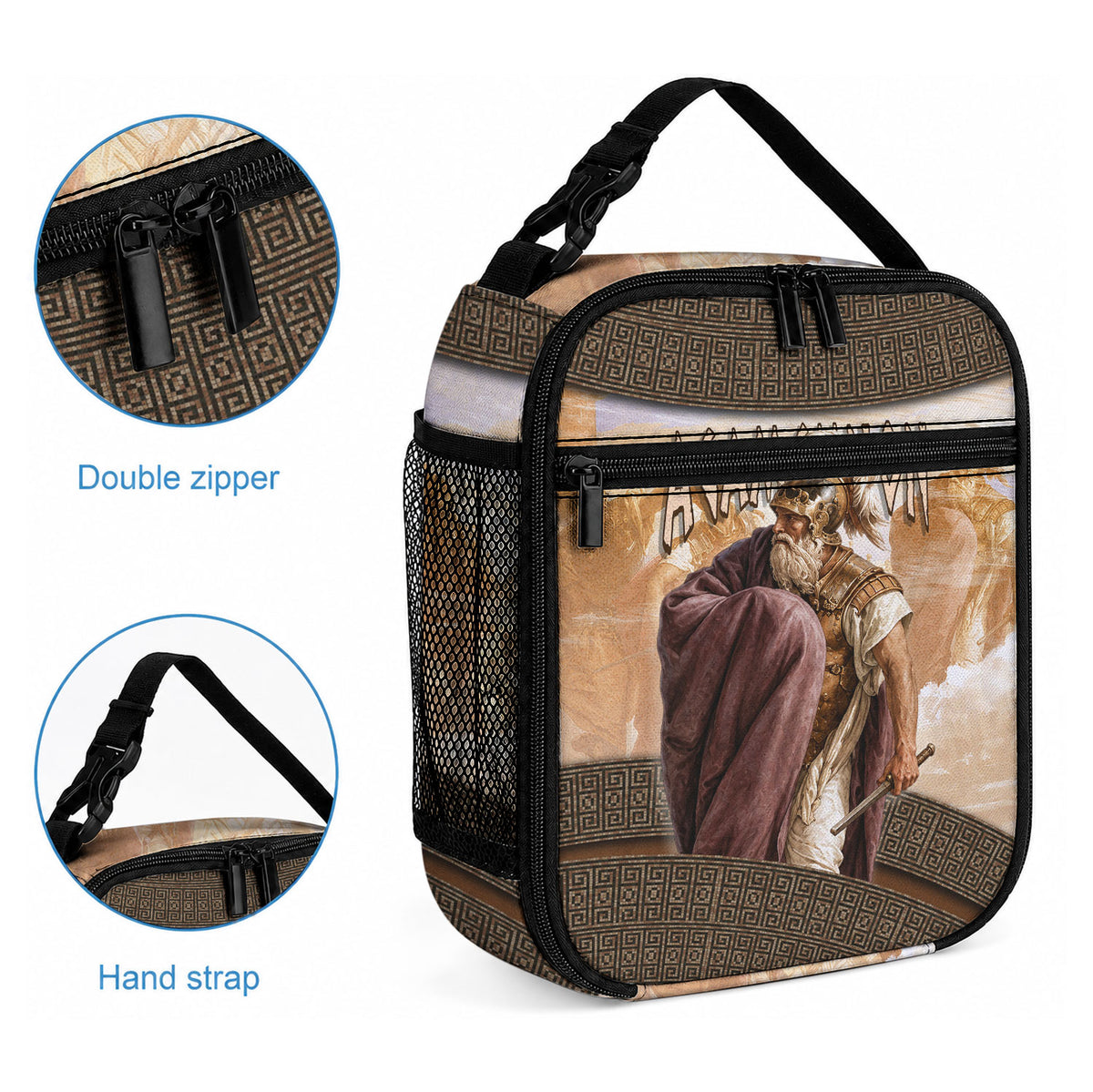 King Of Mycenae Agamemnon Lunch Bag Ancient Greek Mythology Classic Warrior Painting