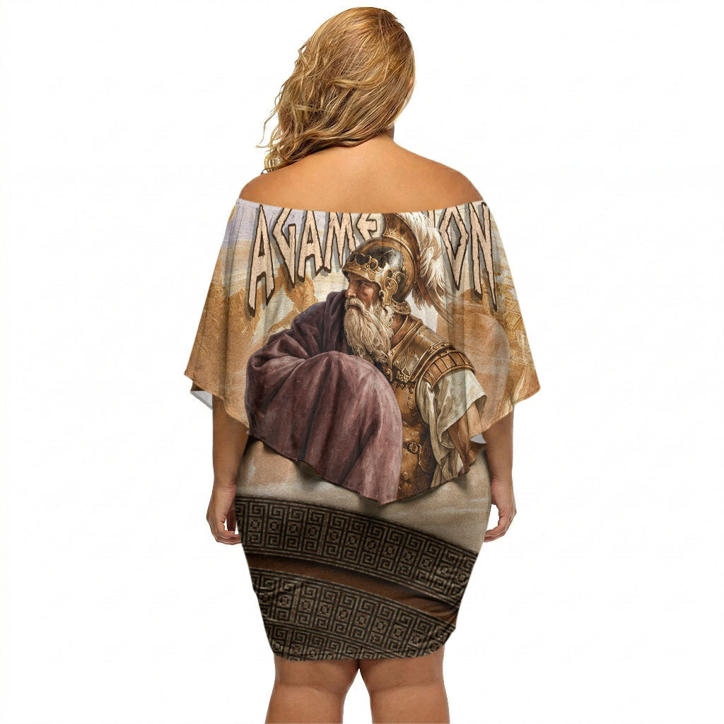 King Of Mycenae Agamemnon Off Shoulder Short Dress Ancient Greek Mythology Classic Warrior Painting