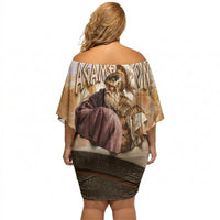 King Of Mycenae Agamemnon Off Shoulder Short Dress Ancient Greek Mythology Classic Warrior Painting