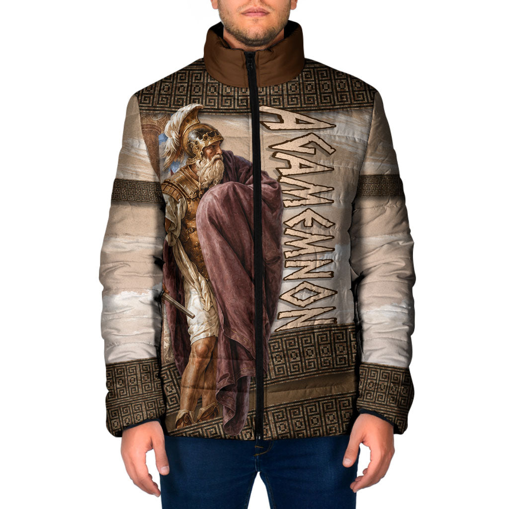 King Of Mycenae Agamemnon Padded Jacket Ancient Greek Mythology Classic Warrior Painting