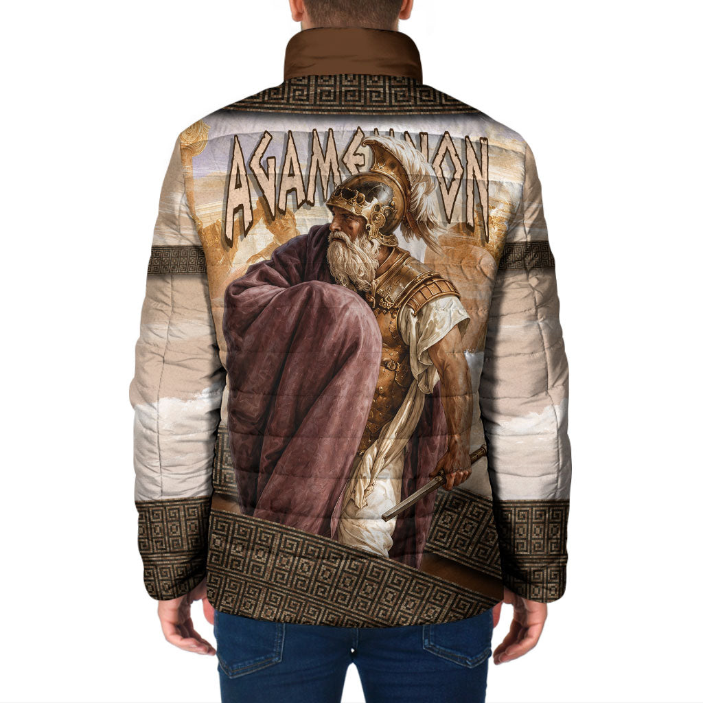 King Of Mycenae Agamemnon Padded Jacket Ancient Greek Mythology Classic Warrior Painting