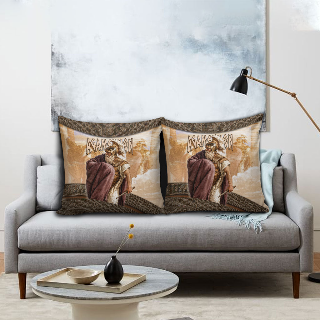 King Of Mycenae Agamemnon Pillow Cover Ancient Greek Mythology Classic Warrior Painting