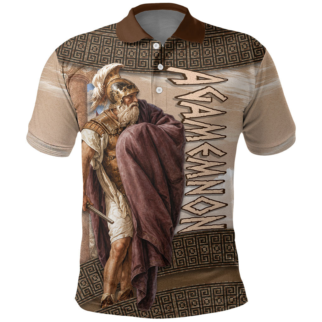 King Of Mycenae Agamemnon Polo Shirt Ancient Greek Mythology Classic Warrior Painting