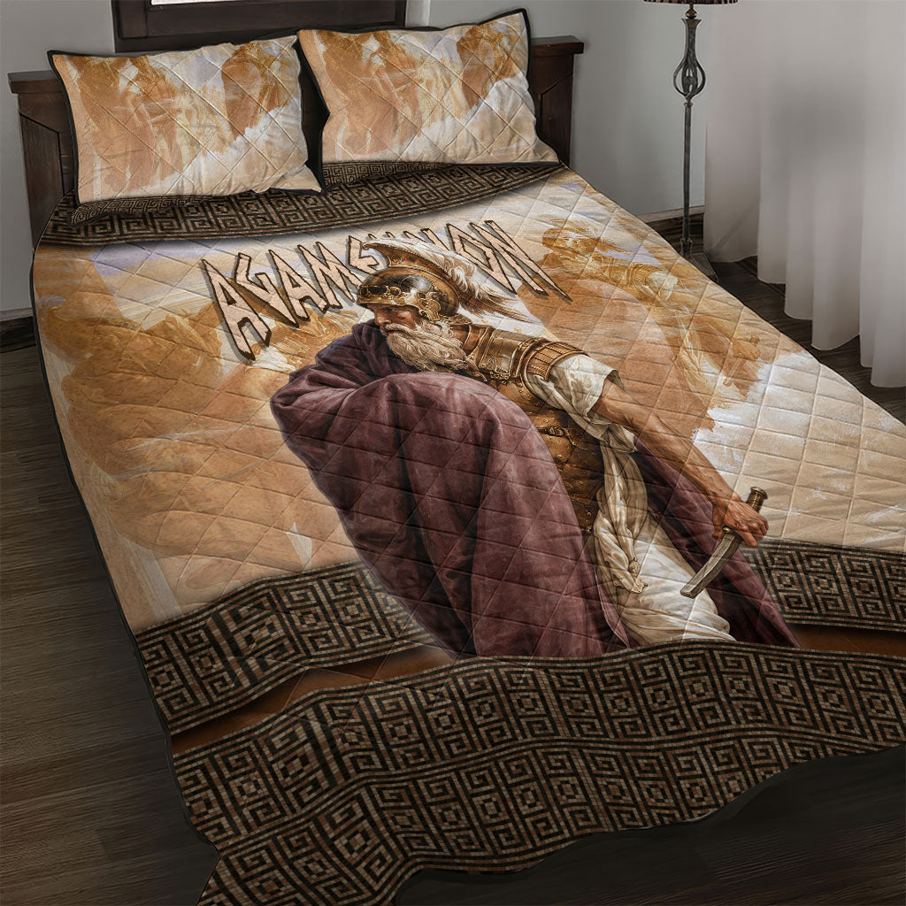 King Of Mycenae Agamemnon Quilt Bed Set Ancient Greek Mythology Classic Warrior Painting