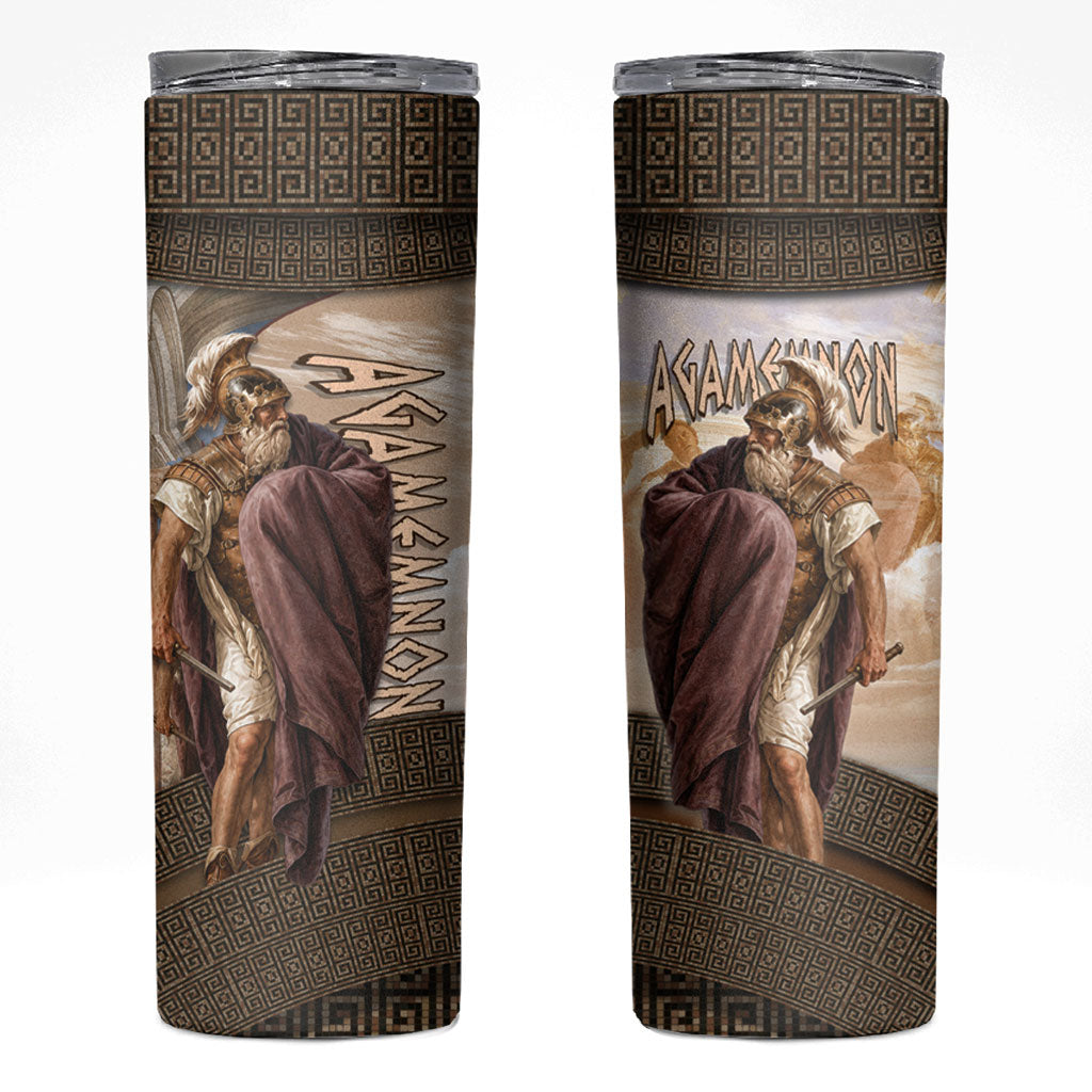 King Of Mycenae Agamemnon Skinny Tumbler Ancient Greek Mythology Classic Warrior Painting