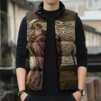 King Of Mycenae Agamemnon Sleeveless Puffer Jacket Ancient Greek Mythology Classic Warrior Painting